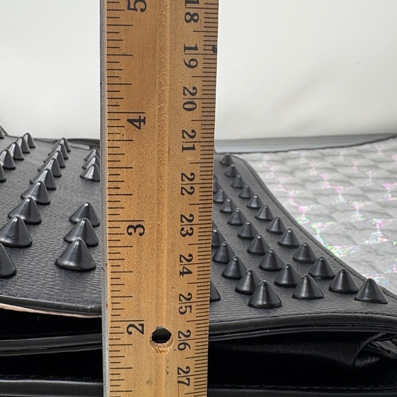 Foley + Corinna Black Spiked Studded Shoulder Bag Spikes Punk Goth - Picture 15 of 17